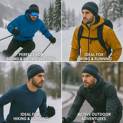 BUTITNOW Oversize XXL Winter Beanie Knit Hat for Men - Daily Knit Ribbed Cap - Warm Toboggan Skull Caps for Cold Weather