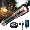 SKYFIRE Rechargeable Flashlight with Ignition Lens,5000 Super Bright Tactical Flashlights High Lumens Zoomable,6Modes,Waterproof LED Flash Light for Camping Essentials Outdoor&Home Emergency-Upgraded