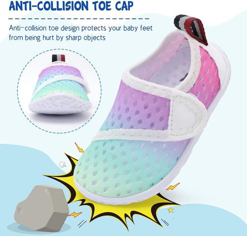 LeIsfIt Toddler Water Shoes - Breathable Quick-Dry Aqua Socks for Kids | Ideal for Beach & Pool Activities