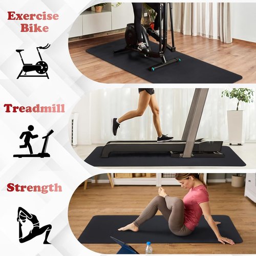 Eco-Friendly Treadmill Mat by [Brand Name] - Durable 100% Recycled Rubber for Hardwood Floors | Non-Slip Home Gym Flooring