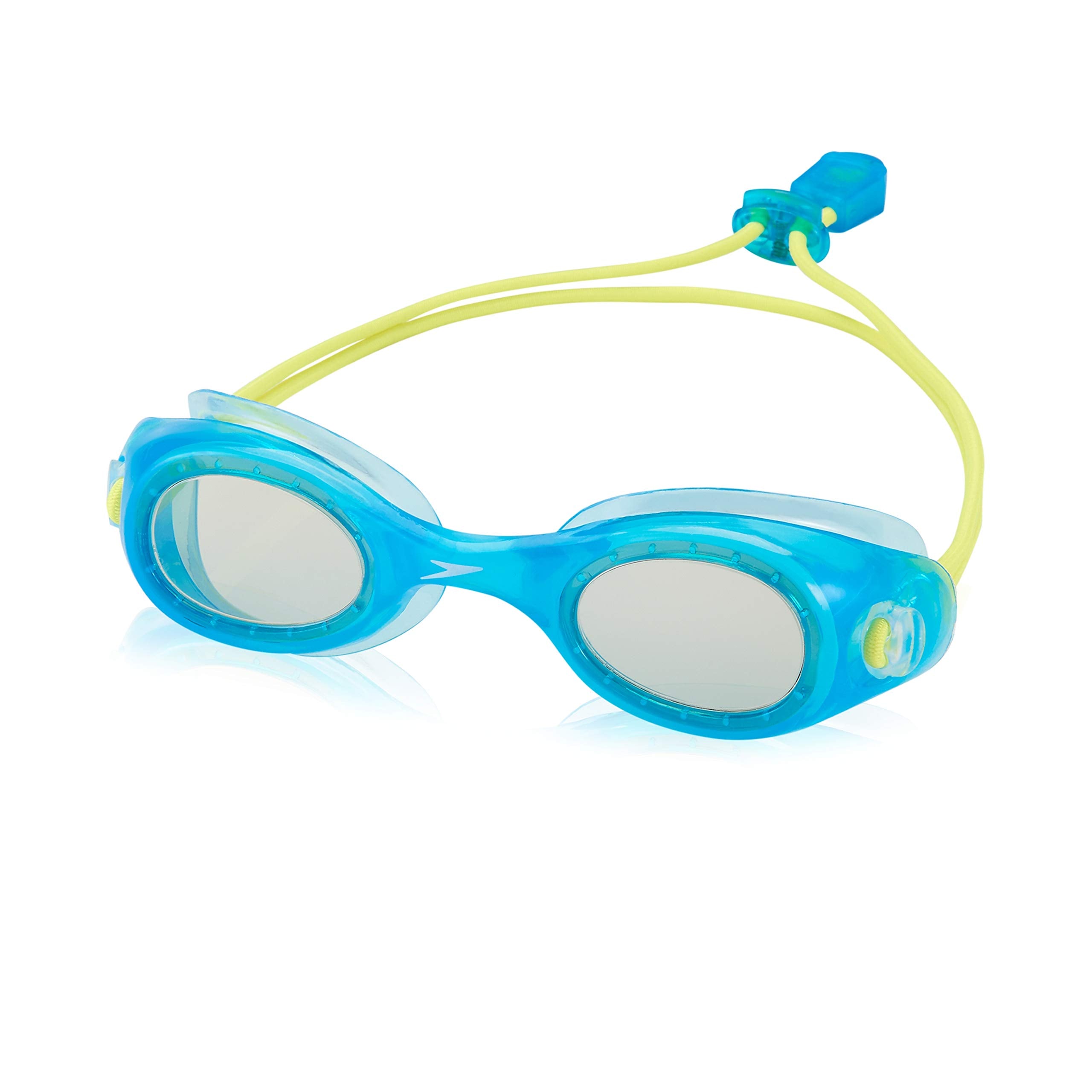 Speedo Unisex-Child Swim Goggles Hydrospex Bungee Junior Ages 3-8 , CYAN BLUE/GREY