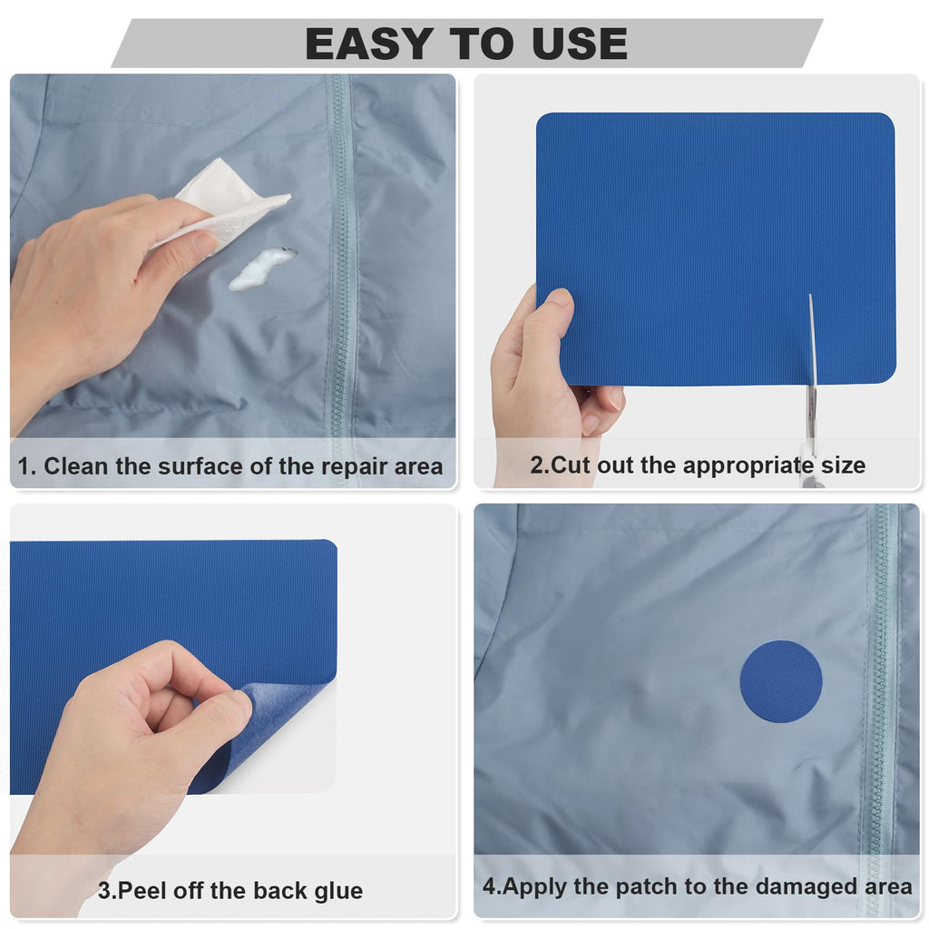 OAZ 15 Pieces 3.5 x 4.7 inch Nylon Repair Patches Nylon Fabric Patch Self-Adhesive Tent Repair Tape Waterproof Lightweight Repair Patches Repair Patch Kit for Clothing Down Jacket Bag (Navy Blue)