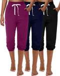 Ficerd Women's Capri Sweatpants - High Waisted Athletic Joggers with Pockets | 3 Pcs Set