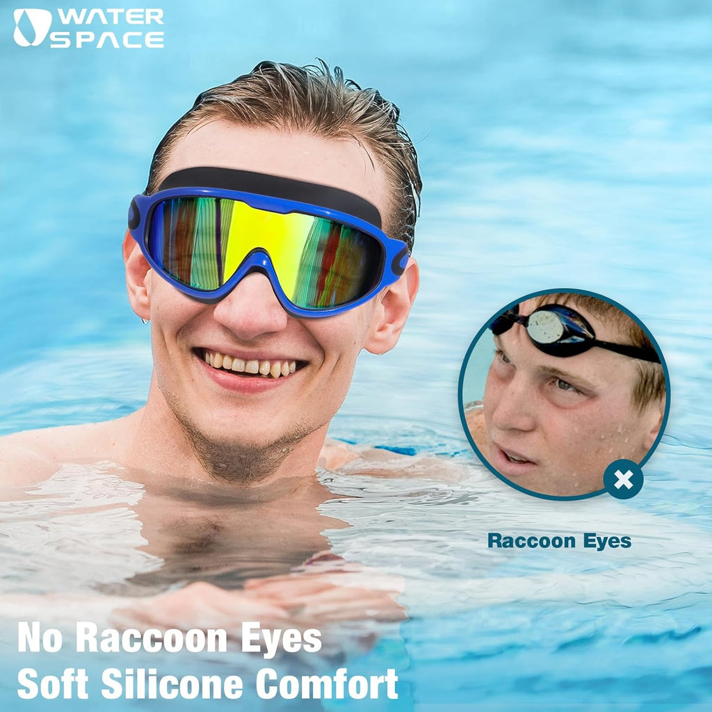 Water Space Swim Goggles - 2 Pack for Adults | Anti-Fog, UV Protection & 180° Wide View