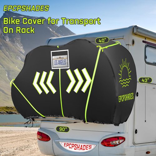 Bike Cover - 600D Oxford Waterproof Bicycle Protection | Fits 2 Bikes, UV & Weather Resistant, Black