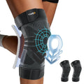 YIMED 2 Pack Knee Brace for Men and Women with Patella Gel Pad and Side Stabilizers, Knee Compression Sleeves for Weightlifting & Cross Training, Knee Support for Walking, Running, Arthritis