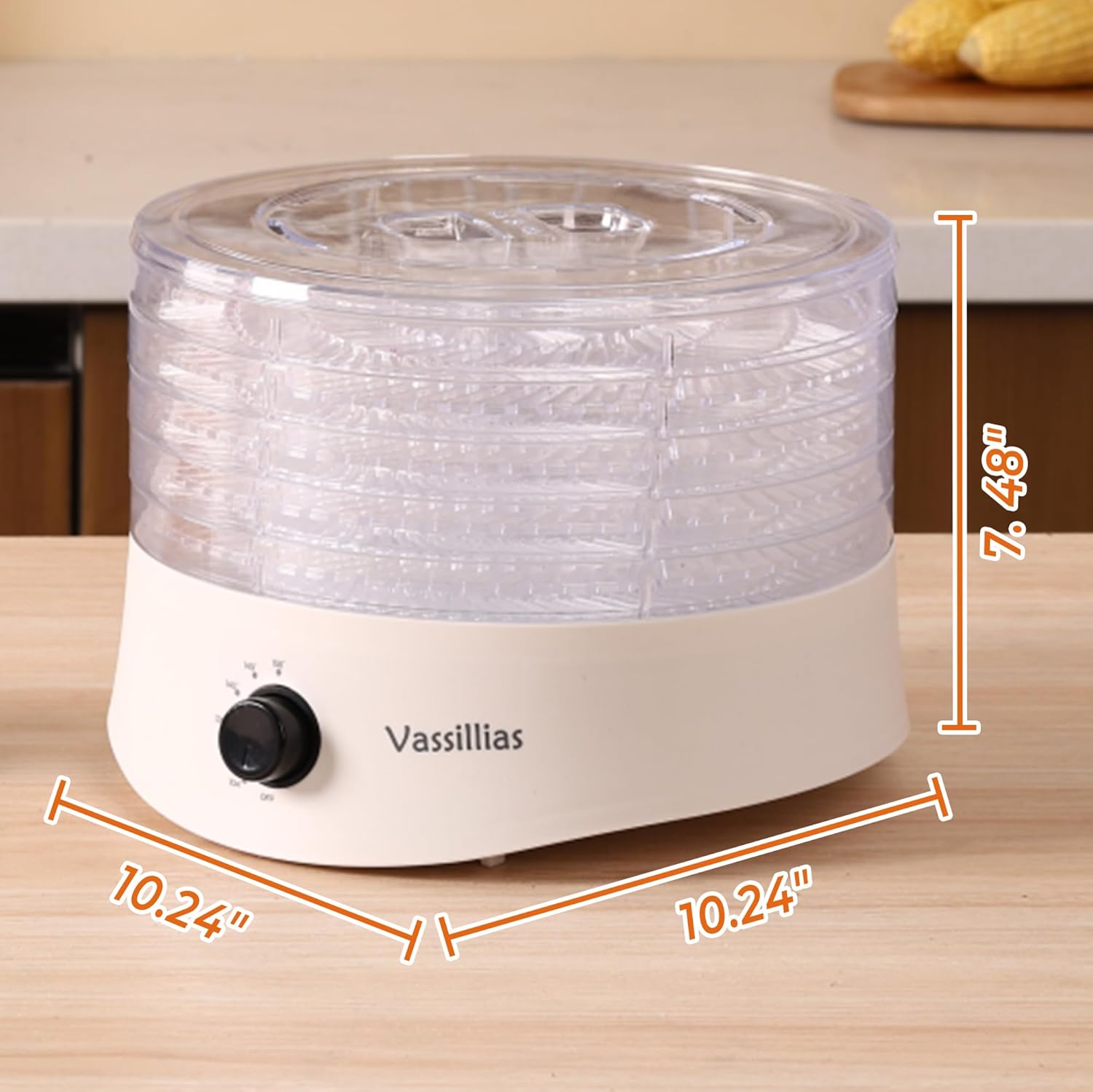 Small Food Dehydrator Dryer - 280W Mini Dehydrator for Healthy Jerky, Fruits & Veggies | 5 BPA-Free Racks, 158°F