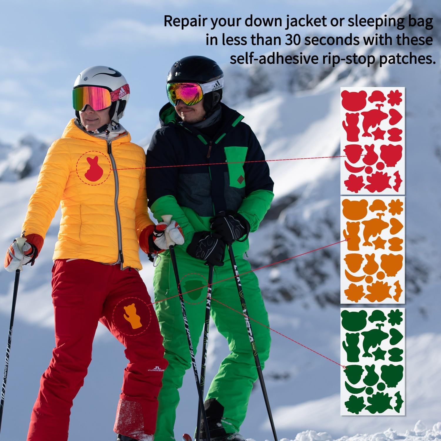 OSDAMCHEN Down Jacket Repair Patch Kit - Waterproof Self-Adhesive Nylon Patches for Puffer Jackets & Gear | 8 Sheets
