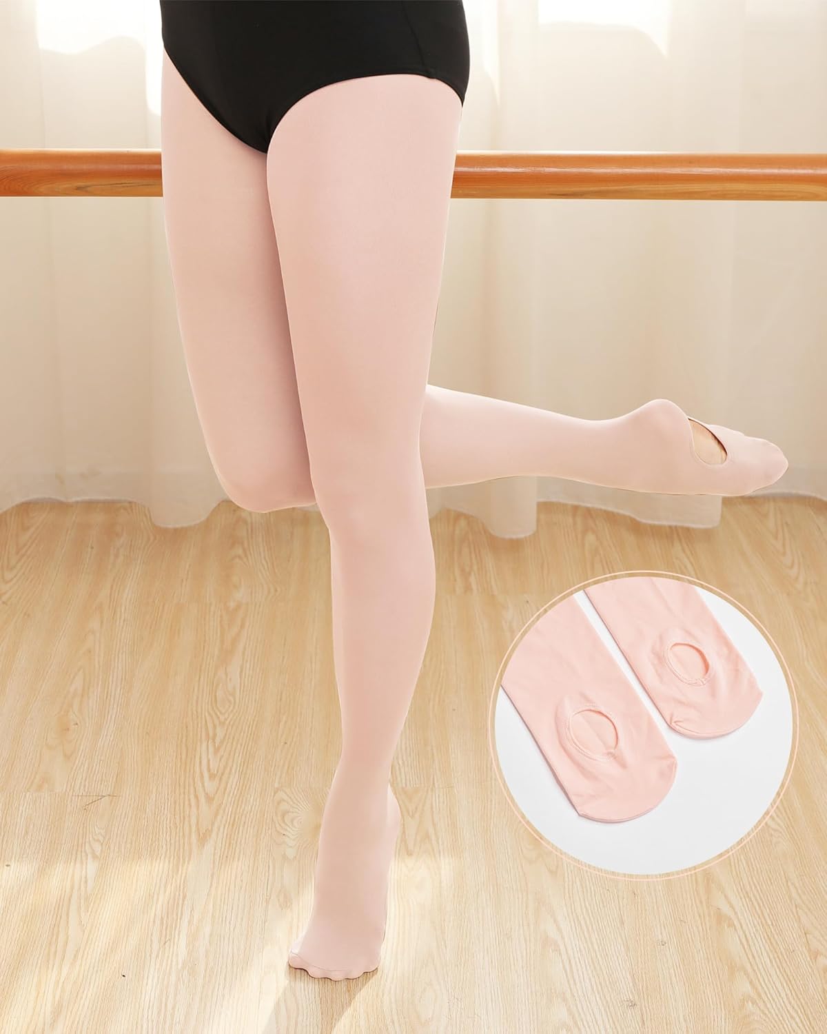 Stelle Women's Ballet Tights - Ultra Soft Convertible Dance Leggings for Comfort & Flexibility