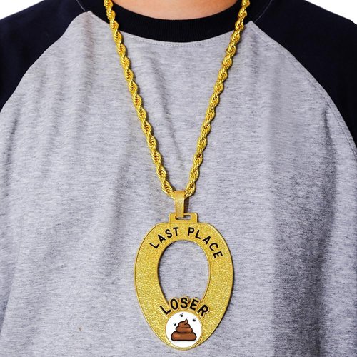guancrown Last Place Pendant Loser Necklace Chain Medal Toilet Bowl Trophy Championship Ring Award Neck Chain (Style Two)