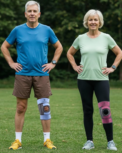 ABYON Knee Brace - Adjustable Support for Meniscus Tear & ACL Injuries | Triple Side Stabilizers, 360° Wraparound Strap