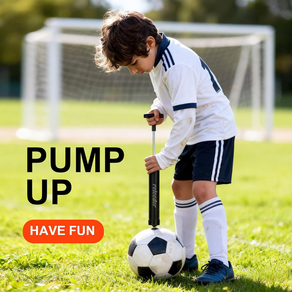 Skiennix 10-Inch Ball Pump Kit - Portable Air Pump with 5 Needles & Extension Hose for Sports Balls