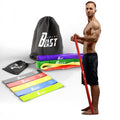 basementbeast Resistance Bands for Men – Set of 10 - Long Exercise Bands Resistance for Home Workouts, Physical Therapy & Strength Training