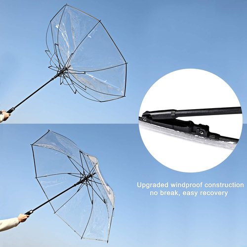 G4Free 62 Inch Clear Golf Umbrella Transparent Auto Open Large Stick Umbrella Oversized Windproof Waterproof with Sleeve for Women Men