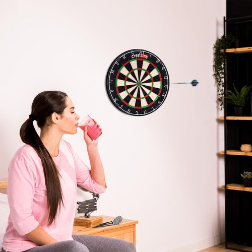 CyeeLife Professional Steel Darts Set - 18 Metal Tip Darts with Shafts & Flights for Beginners