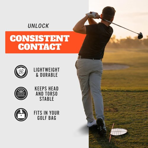WHYGOLF Alignment Mirror with 2 Alignment Rods, Portable Golf Training Aid for Swing and Putting Practice, Indoor or Outdoor Golf Tool and Mirror Trainer for Consistent Setup and Backswing