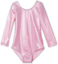 Domusgo Girls Gymnastics Leotards - Shiny Colorful Long Sleeve Bodysuits for Tumbling | One Piece Design