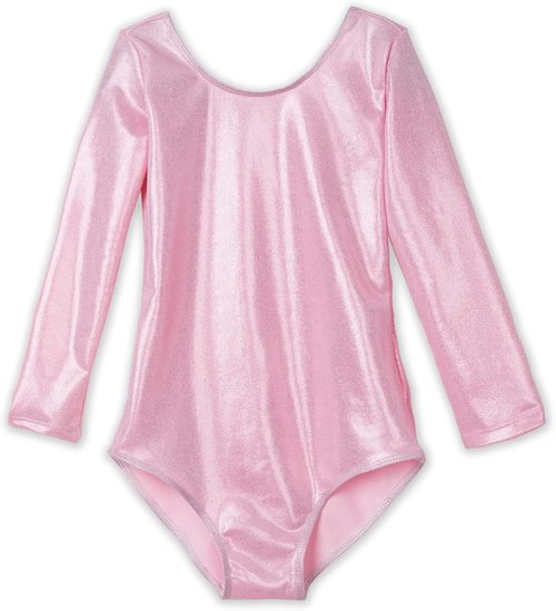 Domusgo Girls Gymnastics Leotards - Shiny Colorful Long Sleeve Bodysuits for Tumbling | One Piece Design