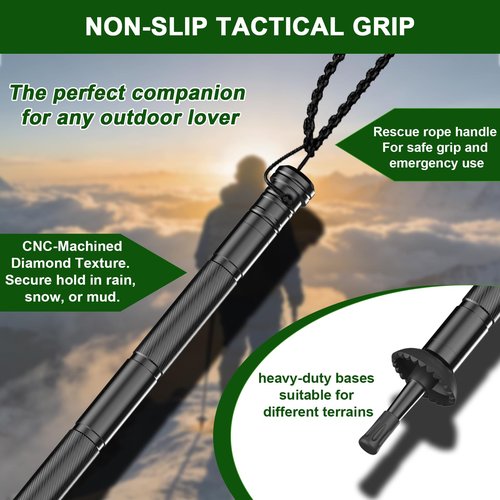Survival Hiking Stick (8-Section Design), Modular Survival Walking Stick with 8-in-1 Essential Tools, Collapsible Survival Hiking Stick for Camping, Bushcraft, and Outdoor Safety