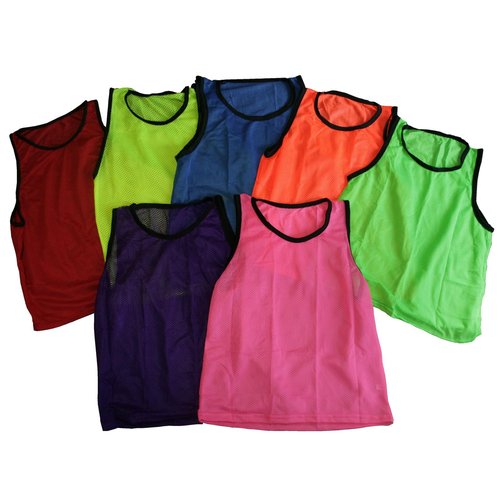 BlueDot Trading Youth Nylon Mesh Scrimmage Training Pinnie Vest for team practice for all kinds of sports soccer, football, basketball, Lacrosse, Yellow, 12 Pack
