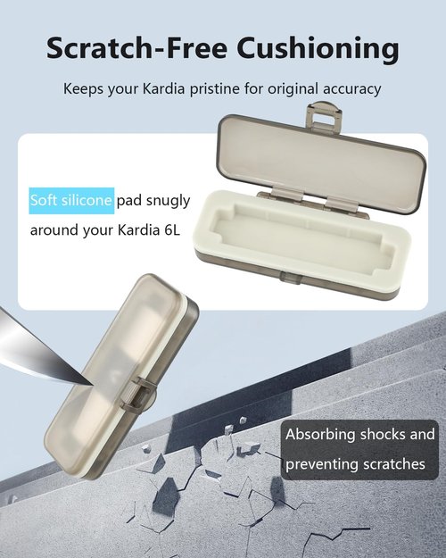 Kardia | Mobile Case for KardiaMobile 6L EKG Monitor - Durable Transparent Black Design with Silicone Pad