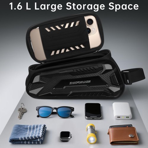 Zyxformis Bike Bag, Bike Accessories with Sun-Visor, Waterproof Bike Phone Holder with TPU Sensitive Touch Screen, Bicycle Top Tube Front Frame Bag Handlebar Bag with Rain Cover
