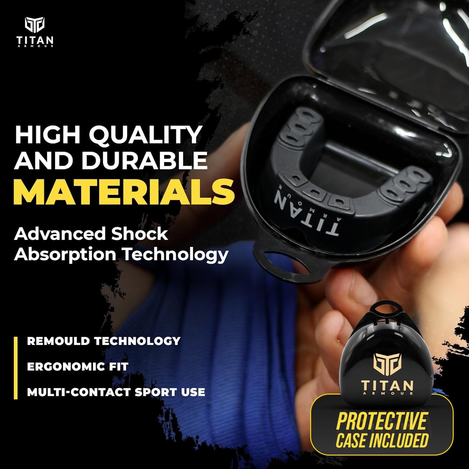 Titan Armour® Mouth Guard - Premium Dual-Layer Custom-Fit | Boil & Bite for Boxing, MMA, Football & More