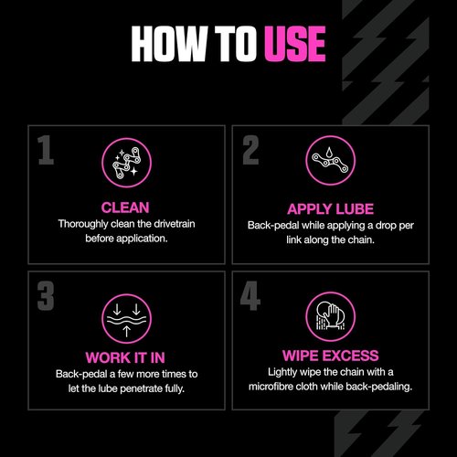 Muc-Off Chain Wet Lube 120ml - Biodegradable Bicycle Lubricant | Reduces Friction & Extends Chain Life | Wax-Based Water Repellent for MTB & Road Bikes