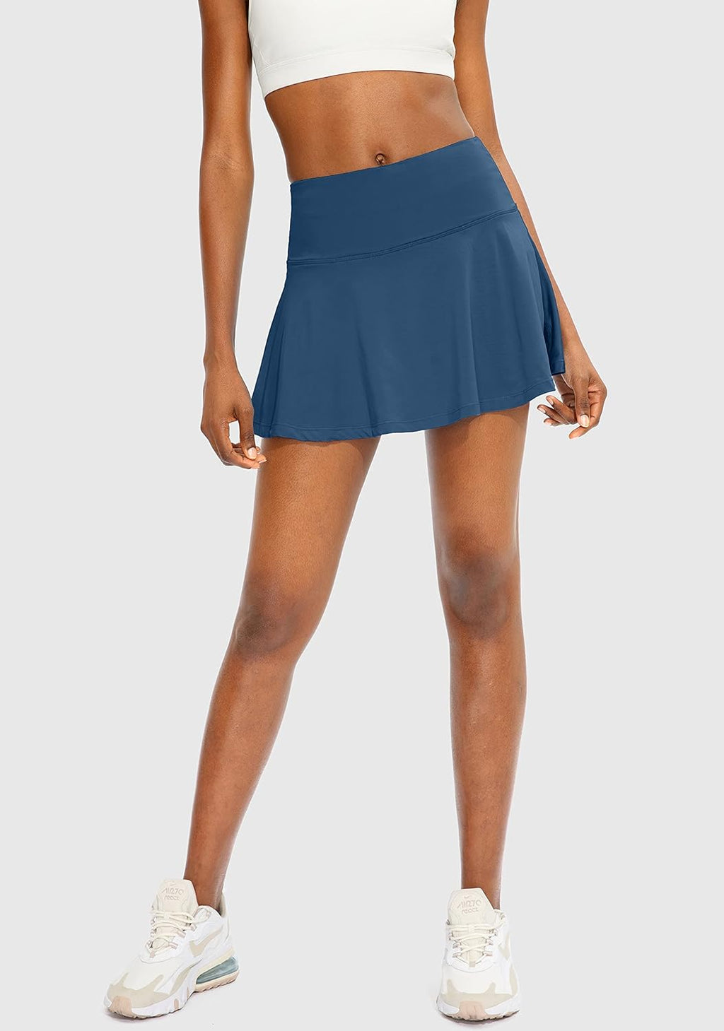 SANTINY Women's Pleated Tennis Skirt - High Waisted Athletic Golf Skorts with 4 Pockets | Casual Running