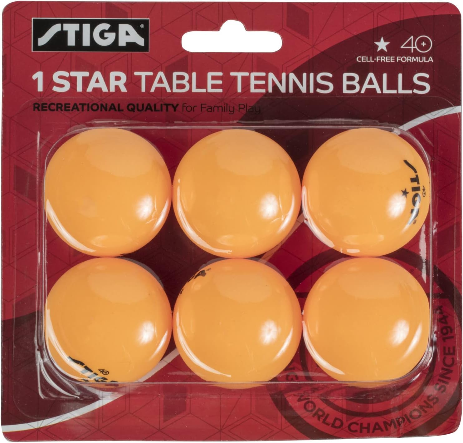STIGA 1-Star Orange Table Tennis Balls - High-Quality 12-Pack for Enhanced Play
