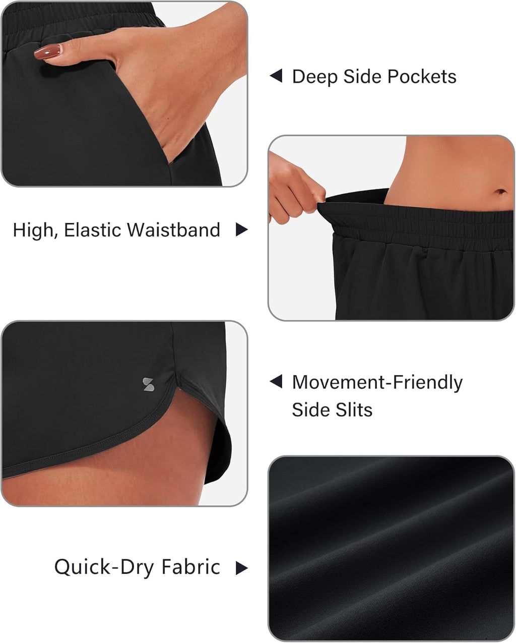 Stelle Women's Running Shorts - High Waisted, Quick Dry Athletic Shorts with Pockets | 3" Mesh Liner