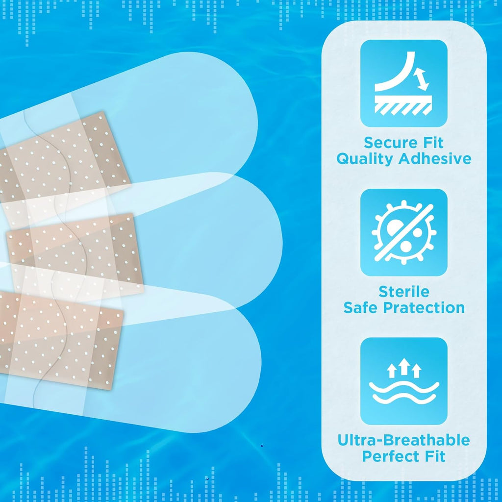 OK TAPE Adhesive Bandages - Waterproof Sterile Sheer Strips, 1" x 3", Bulk Case of 1800 for First Aid