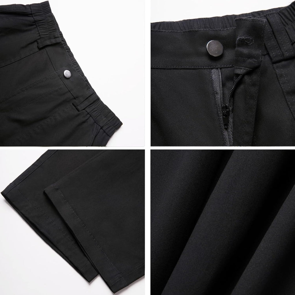 Skiennix High Waisted Cargo Pants - Casual Wide Leg Trousers with 6 Pockets | Y2K Baggy Stretch Design