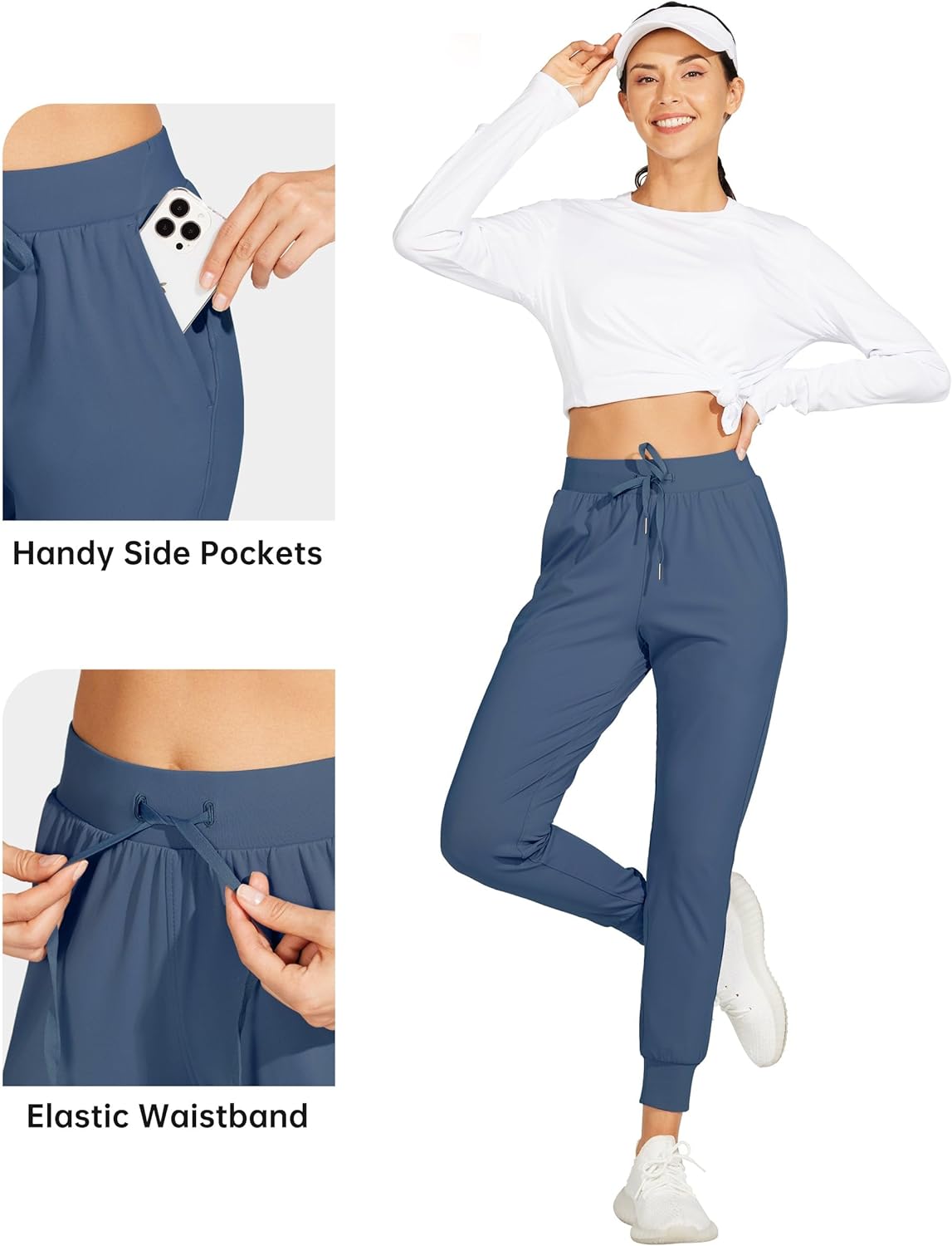 Willit Women's Joggers - Lightweight Athletic Sweatpants with Pockets for Running & Workouts