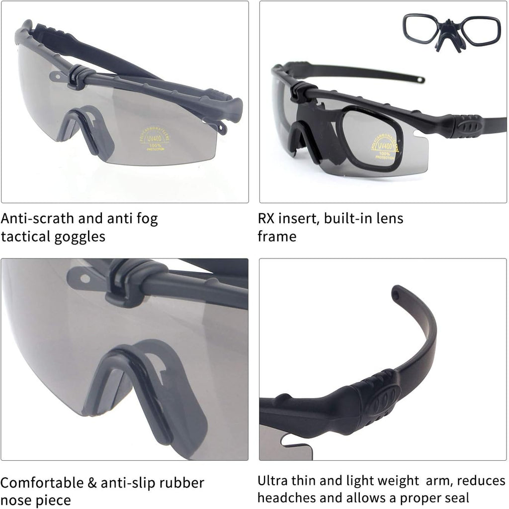 Skiennix Sports Goggles - Anti-Fog Sunglasses with 3 Interchangeable Lenses for Optimal Vision