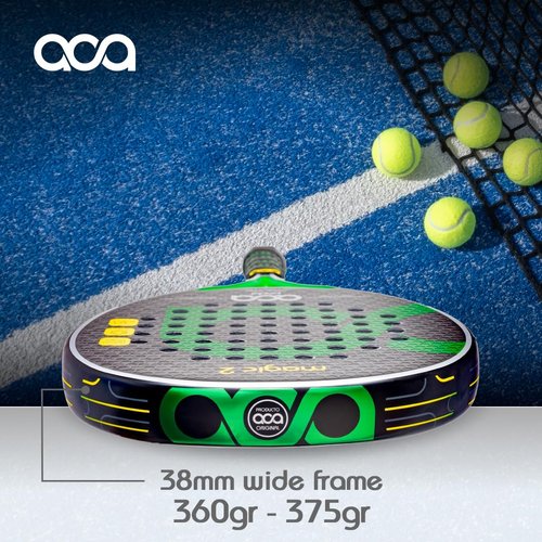 ACA Magic 2 Pro Padel Racket | Advanced Power & Feel | 12K Carbon Faces | Hybrid Shape | High Balance | Hexa 3D Finish