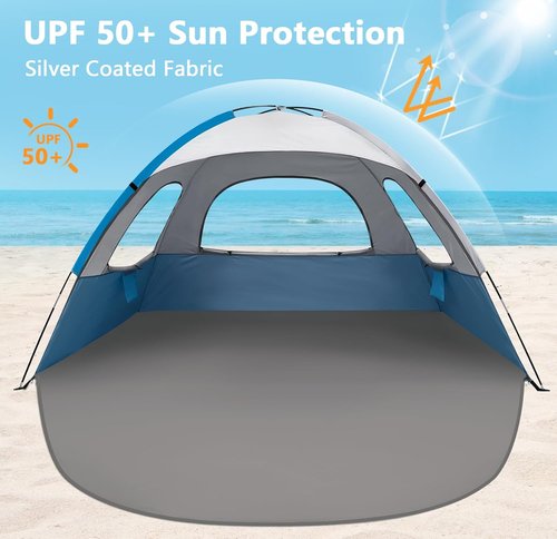 NXONE Beach Tent | Lightweight Sun Shelter with UPF 50+ UV Protection | Spacious Canopy for Family Outdoor Fun