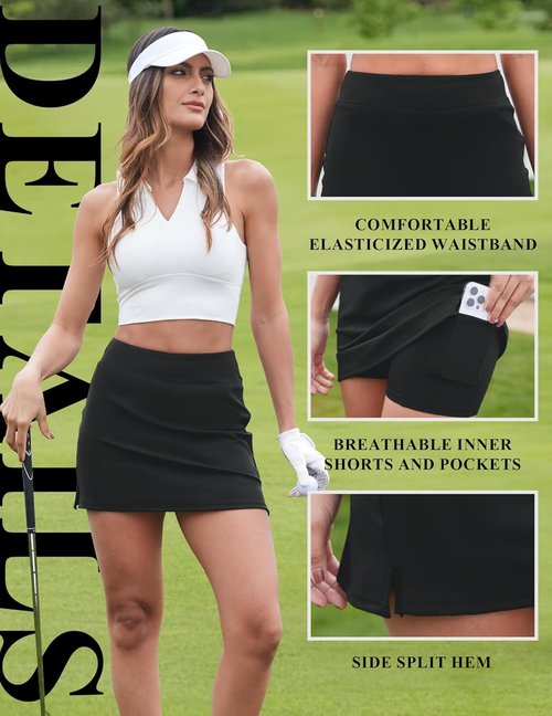 DLOODA Women's Tennis Skort - High Waisted Athletic Skirt with Pocket | Perfect for Summer Workouts