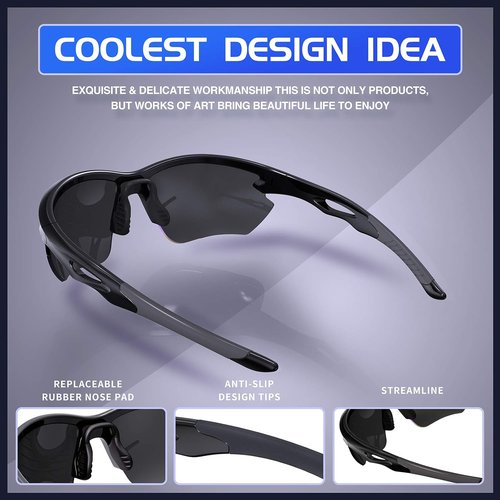 DEAFRAIN Polarized Sports Sunglasses - Unbreakable TR90 Frame with UV Protection for Cycling, Running & Fishing