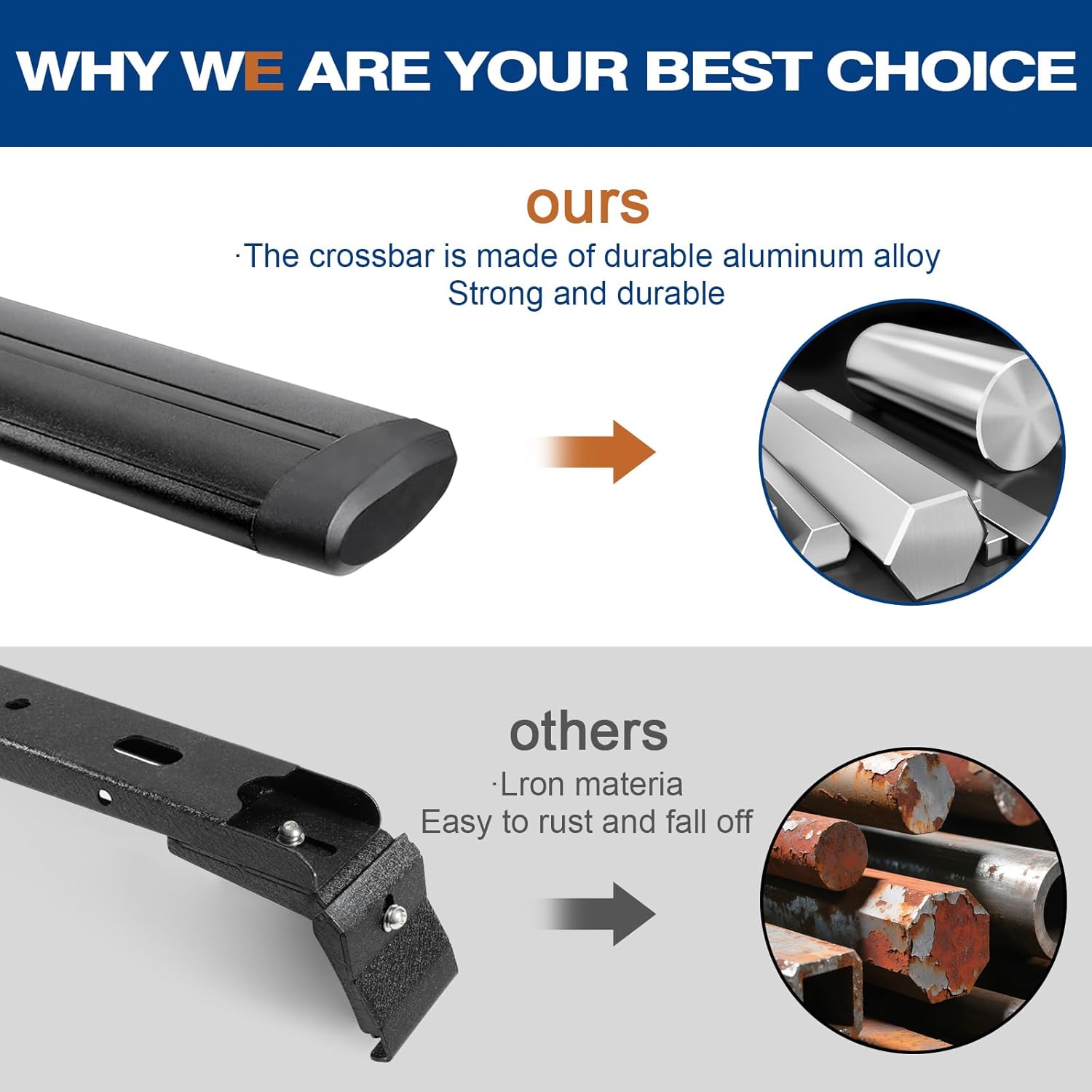 Wonderdriver Heavy Duty Roof Rack Cross Bars - 330lb Capacity for Jeep Wrangler JK JL Gladiator JT 2007-2026 | Aluminum Cargo Carrier