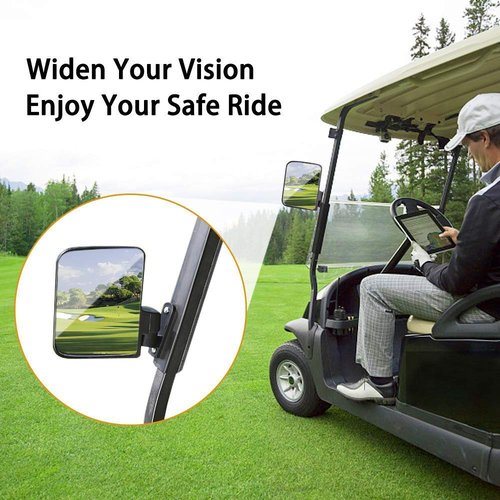 10L0L Universal Golf Cart Mirrors Folding Side Mirror and Rear View Mirror for Club Car EZGO Yamaha, 16.5" Extra Wide Panoramic Golf Cart Mirrors Combo Pack