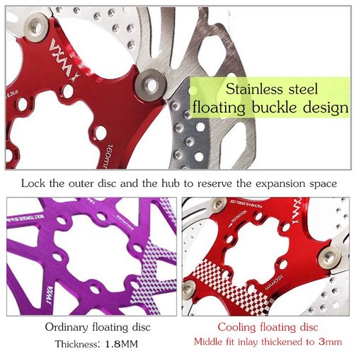 YBEKI Premium Floating Disc Brake Rotor (140/160/180/203mm) - 7075-T6 Aircraft Aluminum Core & Stainless Steel - 72° 6-Bolt Design for MTB/Road/BMX - 0.08mm Precision & Enhanced Heat Dissipation