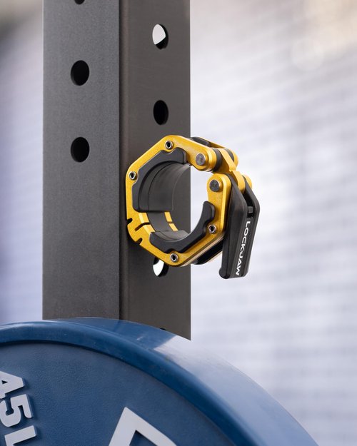 Lock-Jaw FLEX Quick Release Aluminum Barbell Collar with MAGNET (Gold)