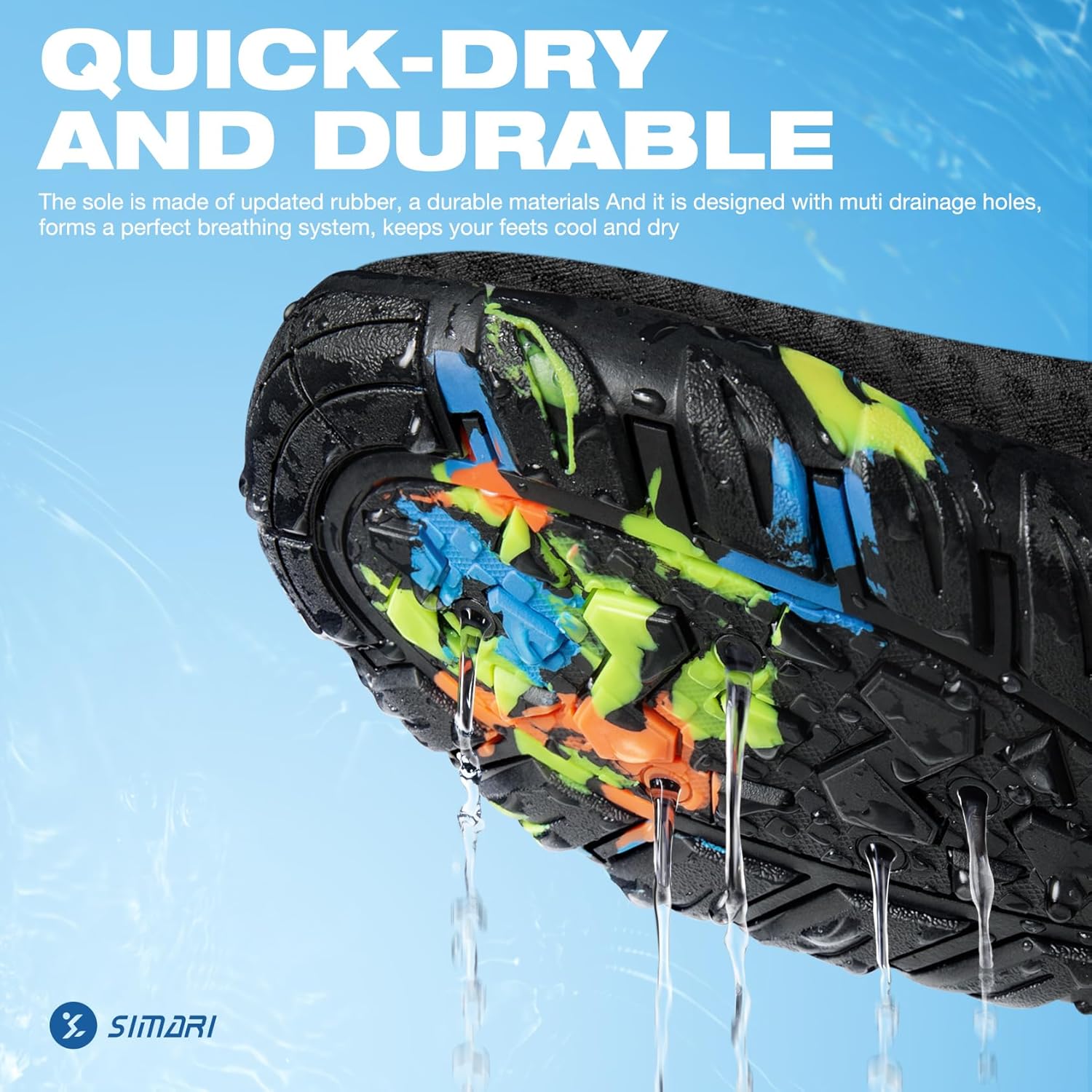 SIMARI Water Shoes - Quick-Dry Barefoot Aqua Socks for Men & Women | Lightweight Non-Slip Swim Shoes