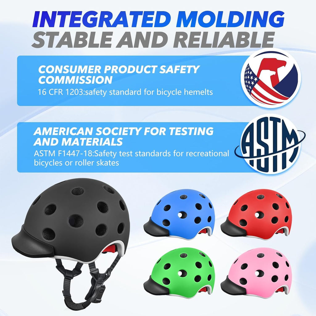 Wemfg Kids Bike Helmet - Adjustable Lightweight Design with Magnetic Buckle | Multi-Sport Use for Ages 5-14