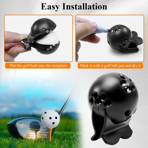 WFCYX 1 Pc Black Golf Ball Marker Template, Compatible with Rapsodo MLM2PRO Mobile Launch Monitor, Golf Ball Alignment and Identification Tool, Lightweight and Portable, Long-Lasting Durability