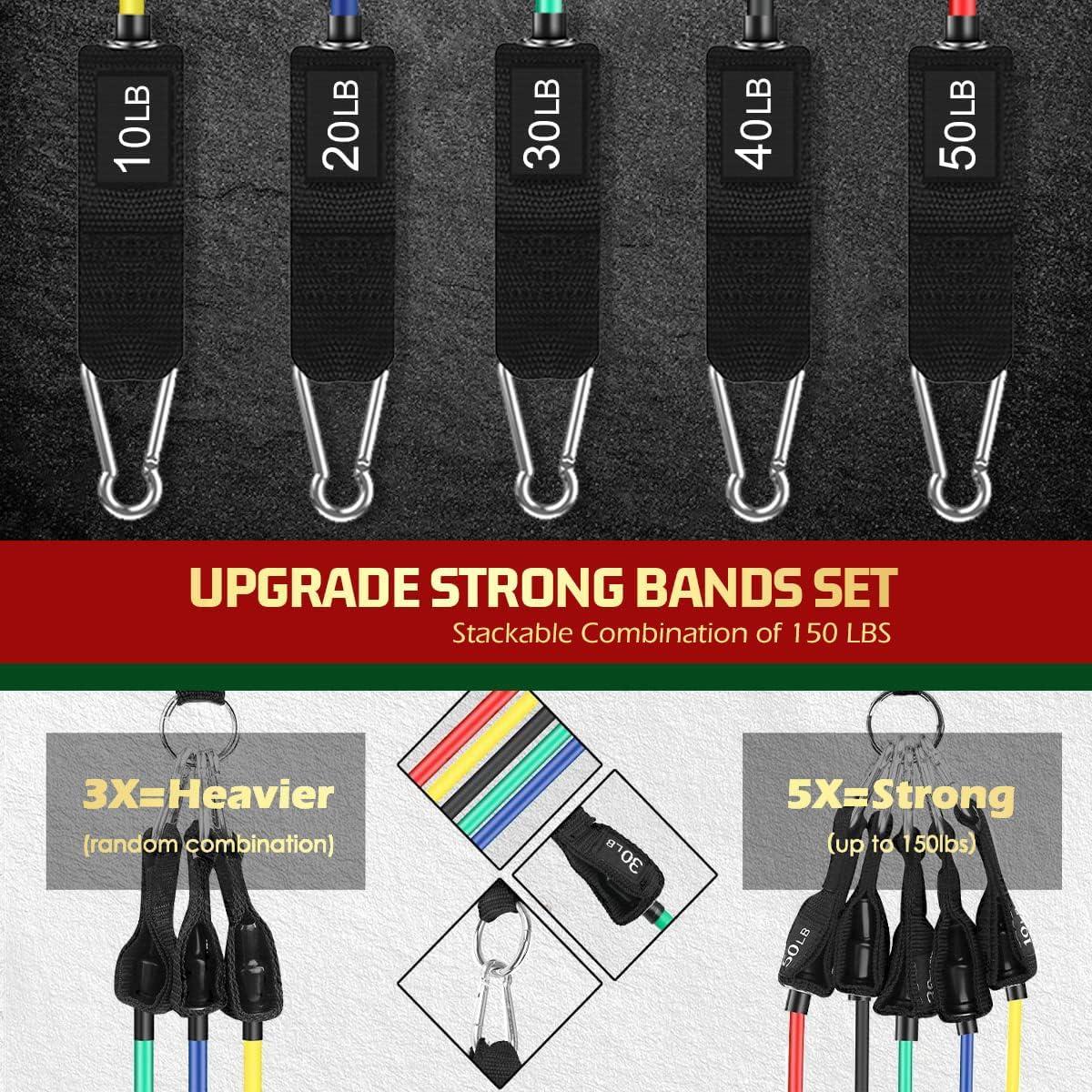 VEICK Resistance Bands - Versatile Workout Bands with Handles for Men & Women | Home Fitness Equipment