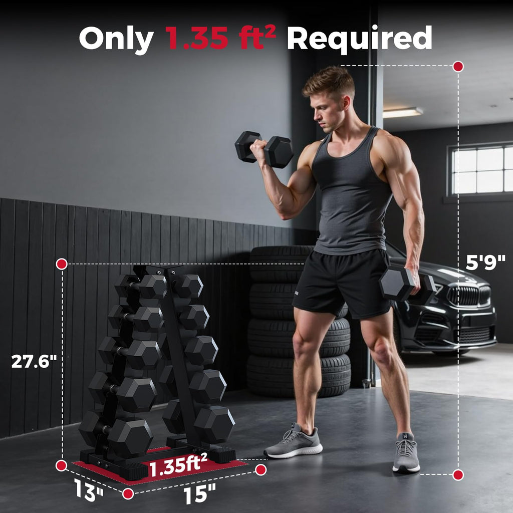 AKYEN A-Frame Dumbbell Rack Stand Only, Weight Rack for Dumbbells Compact Home Gym Space Saver, 480/800LBS Weight Capacity