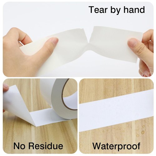 Heavy Duty White Duct Tape - 1 Inch x 44 Yards | No Residue, Waterproof, Tear by Hand for Repairs