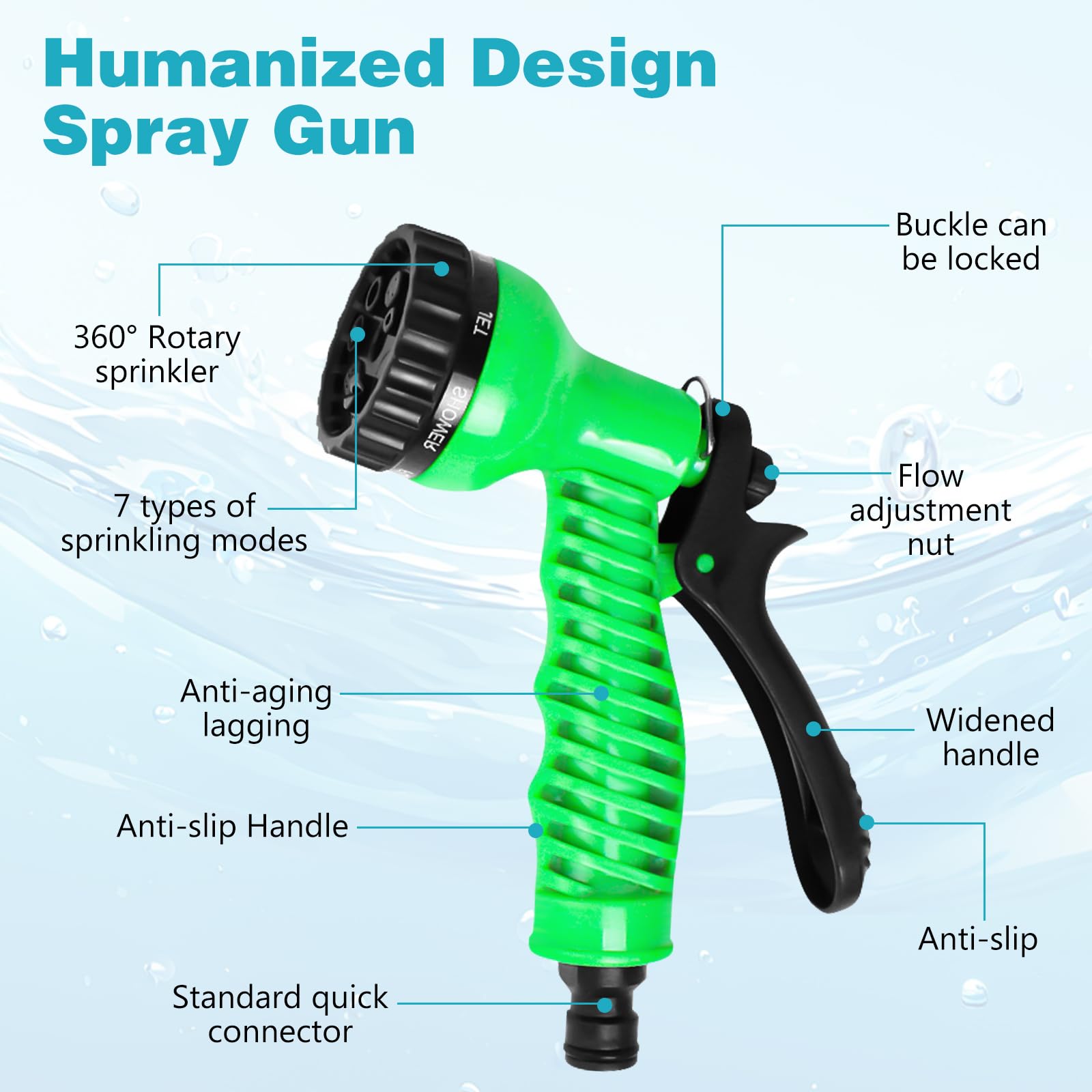 Vevitts Portable Pressure Sprayer Shower 5L for Camping with 7 Spray Modes, Hand Press Camping Shower with Hose and Shower Head, Hiking Traveling Shower Garden Sprayer Pet Shower Blue